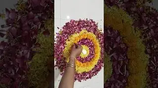 diwali flower rangoli easy || flower rangoli for diwali simple || diwali decoration using flowers
