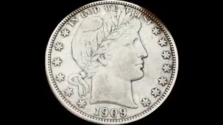 1909 BARBER HALF DOLLAR 50C US Silver coin #Shorts