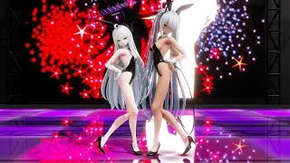 【MMD ブルーアーカイブ Blue Archive 4k 60FPS】Hina x Iori Bunny - Number 9 (FIXED CAMERA) #bluearchive #mmd