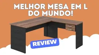 Setup Gamer: Mesa em L Work30 Compace Nogal/Preto Ônix