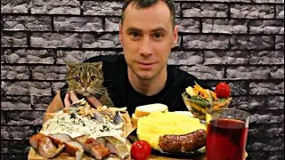MUKBANG / Картошка, Селедка, Ставрида, Купаты / АСМР МУКБАНГ /  Mukbang Senya / eating show / 먹방