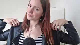 ASMR pure hand sounds and leather fabric scratching, tapping  - whispering with personal attention