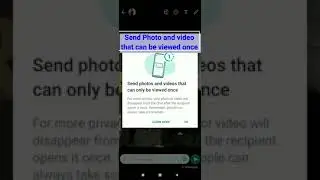How To Enable Disappearing Photo/Video Features On Whatsapp || One Time View Features on Whatsapp