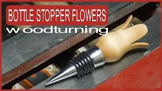 woodturning bottle stopper flowers - tappo per bottiglia con fiore test tornitura