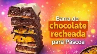 Barra de chocolate recheada para Páscoa @daibolos#barrarecheada#barradechocolate #pascoa#chocolate