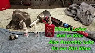 1:11 Shop Talk on Thread Locker & Assembly Lube. Red vs Blue on our Motocross Dirt Bikes.