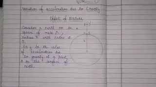 Variation of Accerlation due to Gravity- Effect of Altitude | Class11th physics| Ch 6 Gravitation