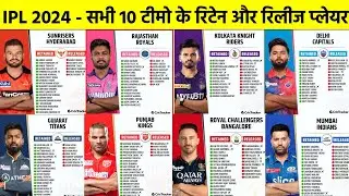 IPL 2024-ALL IPL TEAMS RETAINED &RELEASE PLAYER  LIST |IPL 2024| RETENTION, RELEASE