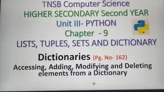 Accessing, Adding, Modifying and Deleting elements from a Elements - in Python,  A.Jaya Mabel Rani
