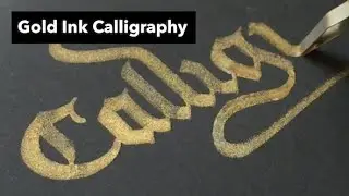 Gold Ink Calligraphy Blackletter Video | Satisfying Calligraphy Ink