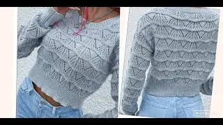 Очаровательный узор для джемпера, кардигана,  летней кофты..