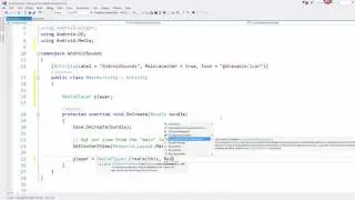 Xamarin Android Lesson 4 -  Playing Audio Files