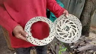 Creating a Super Sharp Sword through Blacksmithing Using Disc Brake Material.
