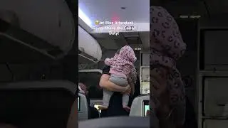 🥹 Jet Blue Flight Attendant helps Crying Baby #flightattendant #jetblue #travelvlog