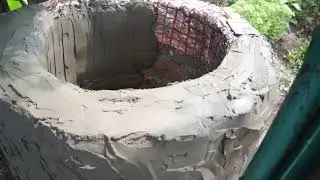well made of art concrete under wild stone, from A to Z