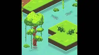 I drew the Terraria Jungle in isometric pixelart style! #terraria #pixelart