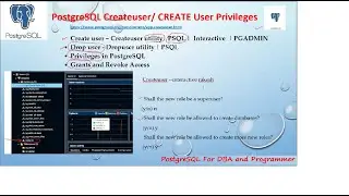 PostgreSQL DBA Day7 -  PostgreSQL CREATE USERS Using CREATEUSER utility and by SQL Commands