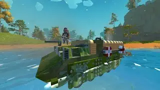 СОВРЕМЕННАЯ БТР АМФИБИЯ В SCRAP MECHANIC БЕЗ СИДЕНЬЯ(ПТС-4)