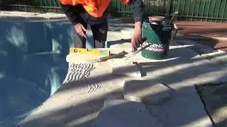 Laying Crazy Paving Pool Coping Tile Travertine Part One