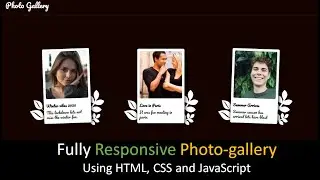 Photo Gallery in HTML, CSS and JavaScript | Create fully responsive and dynamic photo gallery.