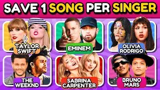 SAVE ONE SONG Per Singer 🎤🎵 | Music Quiz