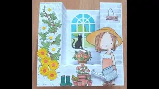 Vive l'été et le jardin ! #Bench fold card #MFT-sunflower sweet heart