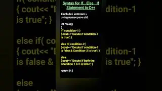 Syntax for If...Else...If Statement in C++ 