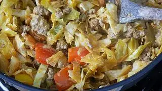 Spitzkohl Pfanne mit Hackfleisch & Paprika | Rezept | Fast Food | Low Carb | Schnell | Einfach