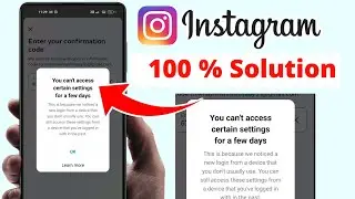 (100% SOLVED ) You can't access certain settings for a few days |Instagram problem you can't access
