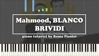 Mahmood, BLANCO - BRIVIDI (piano tutorial) Sanremo 2022