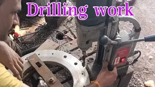 Drilling in flange #viral #technology #mechanical #mechanicalengineering #drill #drilling #machine