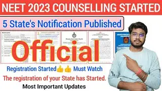 5 States Registration & Counselling Process Started | Official Notification | Documents 👍👍