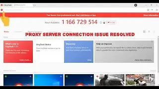 Anydesk connection issue resolved. Proxy connection issue.
