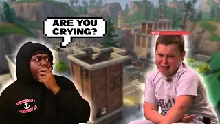 7 YEAR OLD STARTS CRYING OVER GAME OF FORTNITE??? | Fortnite Random Matchups #1