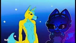 Art collab with Night Føx 🖤💙🌌🎆💛💙🌻🌾