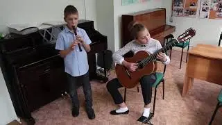 Полька-шутка В. Ерзунов, блок-флейта с гитарой