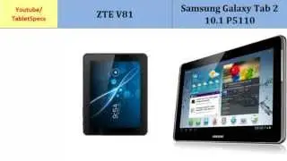 ZTE V81 VS Samsung Galaxy P5110 Tab 2 10.1 , full details