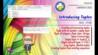 CLASS XI | TUPLE CREATION | TUPLES IN PYTHON | CS
