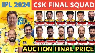 IPL 2024 Chennai super kings Final Squad | Chennai super Kings IPL 2024 Playing 11| CSK IPL 2024|