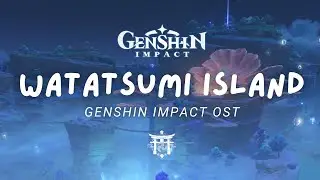 An Evening in Watatsumi Island 🌙 Relaxing Genshin Impact Music And Waterfall Sounds | OST 原神