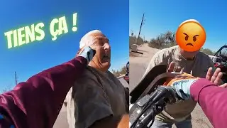😡BAGARRE AVEC UN VIEUX ! IL LE FAIT TOMBER DE SA MOTO ! + Course Poursuite, Accident et Road Rage !