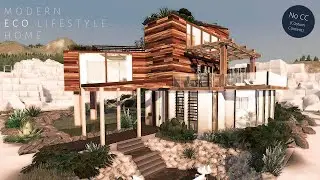 Modern Eco Lifestyle Home 🌿 || No CC || Stop Motion Build | Collab with SummerrPlays | The Sims 4