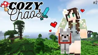 Starting a Cozy Treehouse Base| Cozy Chaos-Minecraft Single Player Survival (Ep2)