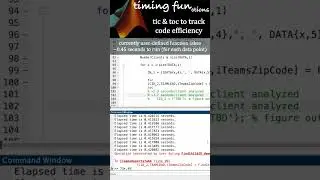 MATLAB: tic and toc to track/increase efficiency