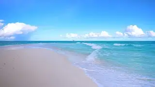 Maldives Ocean 4K 🏝 Tropical Beach in Summer. Ocean sounds for sleep and study