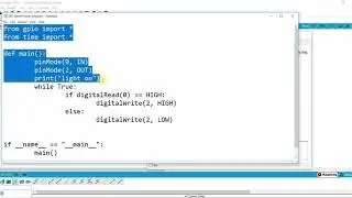 Python program in packet tracer LED  ON OFF