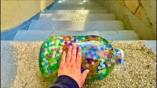Breaking glass bottles 🙀🔥A Crushing Crunchy & Soft Things !🚧⚠️ 