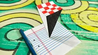 Cara menggambar 3d. Piramida terbalik #gambar3d #drawing #draw