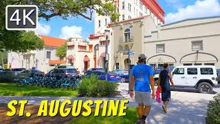 [4K] Walking around The Plaza de la Constitución, St. Augustine, Florida, September 2022