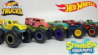 HOT WHEELS SPONGEBOB MONSTER TRUCKS REVIEW!